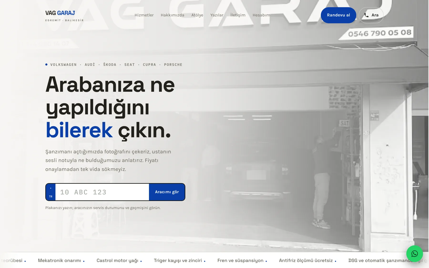 Ustanot ile kurulan servis sitesi